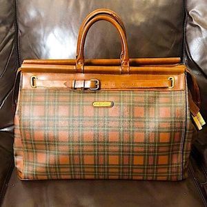 RALPH LAUREN Tartan Plaid Boston Weekend Travel Bag Camp School Luggage